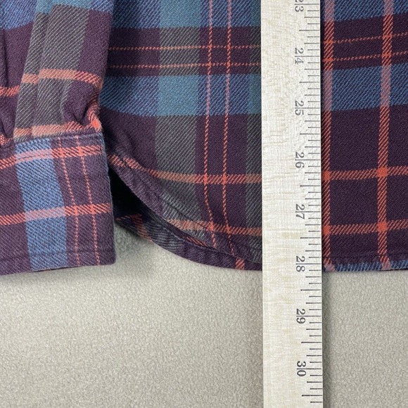 The North Face Shirt Men Small Red Blue Plaid Long Sleeve Button Up Hiking Adult - Picture 5 of 11